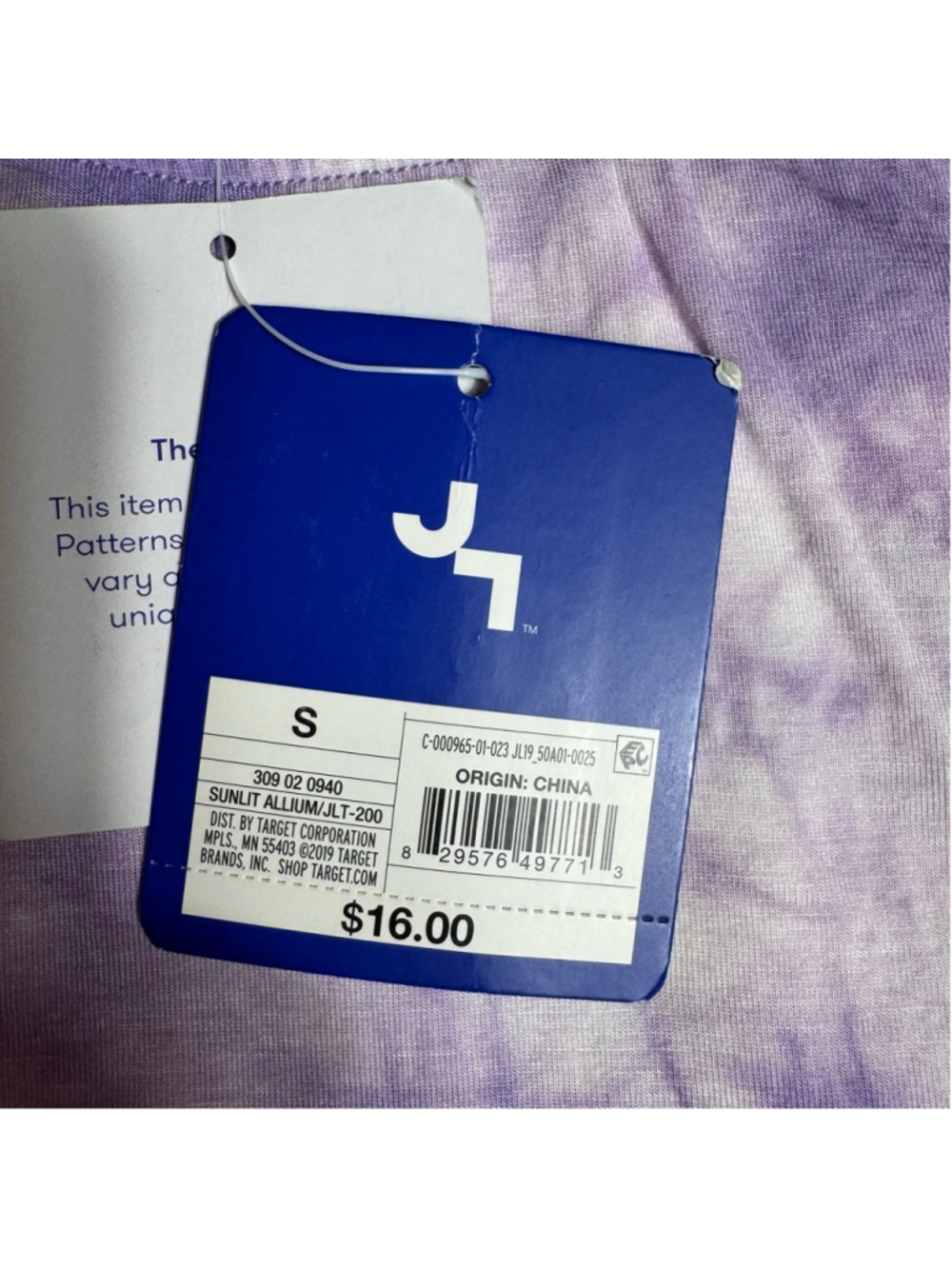 Women's JoyLab Purple White Tie-Dye Cropped Tank Top S - Picture 3 of 8